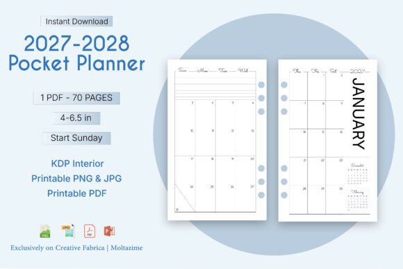 Download 2027–2028 Pocket Calendar Printable - Calendar printable Collection