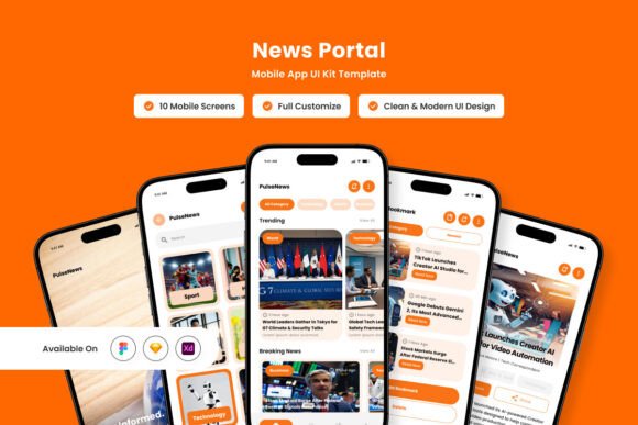 Download Pulse - News Portal App Design Template - Premium Resources