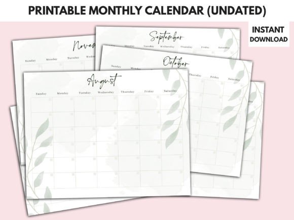Download Monthly Undated Calendar Printable - Calendar printable Collection