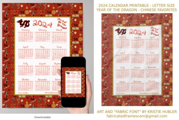 Download 2024 Calendar Printable Year of Dragon - Premium Resources