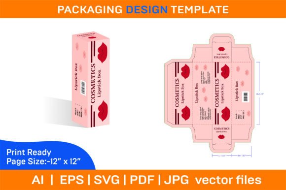 Download Lipstick Box Packaging Design Template - Design template Collection